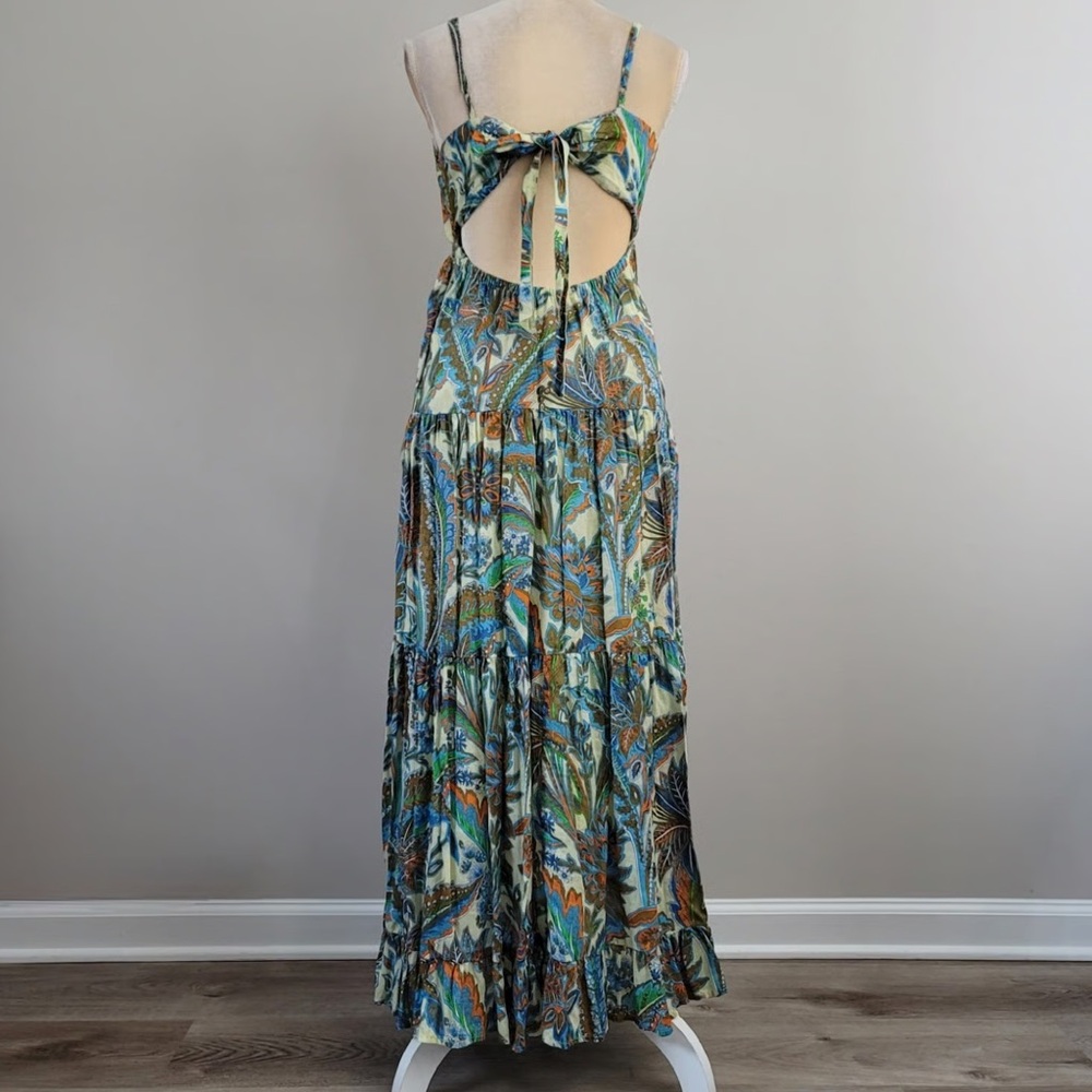 Anthropologie House of Harlow 1960 Womens Tiered Maxi Paisley Dress 100% Cotton - Picture 4 of 15